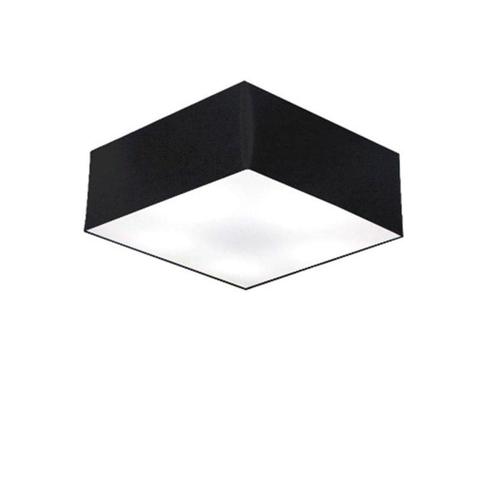 Plafon Quadrado Vivare Md-3050 Cúpula Em Tecido 12/40x40cm - Bivolt Preto 127/220v