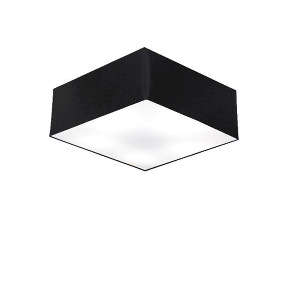 Plafon Quadrado Md-3050 Cúpula Em Tecido 12/40x40cm Preto - Bivolt