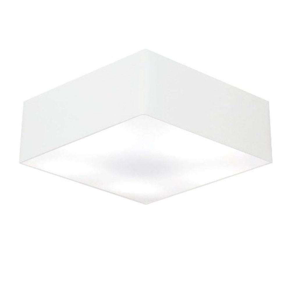 Plafon Quadrado Vivare Md-3052 Cúpula Em Tecido 15/60x60cm - Bivolt Branco 127/220v