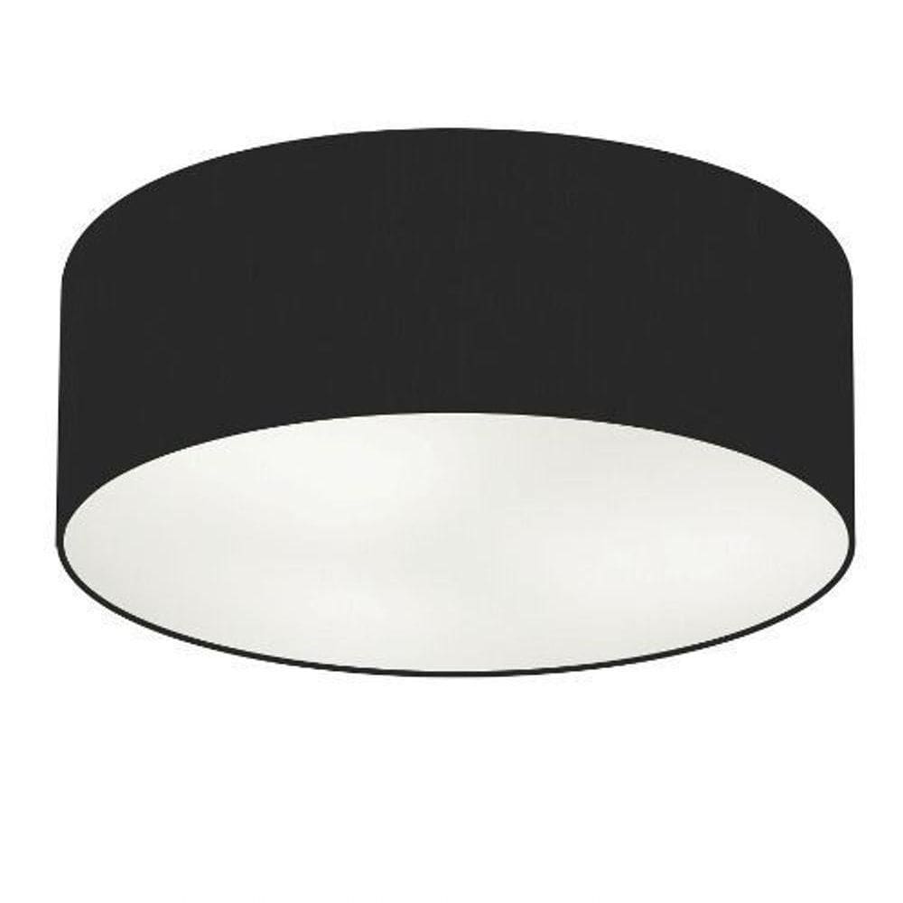Plafon Cilíndrico Vivare Md-3049 Cúpula Em Tecido 70x15cm - Bivolt Preto 127/220v