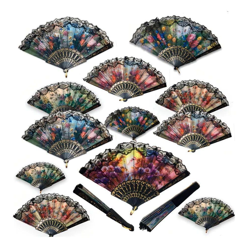 Kit Com 12 Leques Casamento Lembrancinha Estampa Diversas