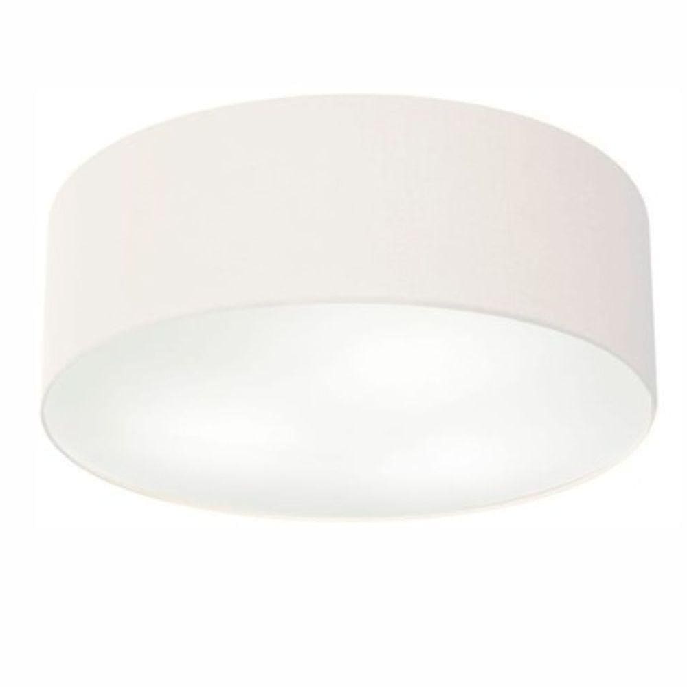 Plafon Cilíndrico Vivare Md-3057 Cúpula Em Tecido 55x15cm - Bivolt Branco 127/220v