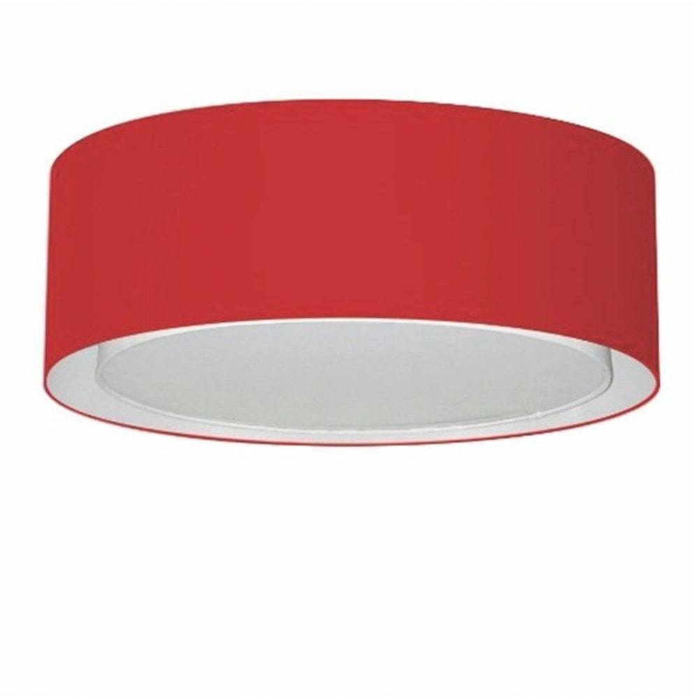 Plafon Cilíndrico Duplo Vivare Md-3038 Cúpula Em Tecido 80x30cm - Bivolt Bordo 127/220v