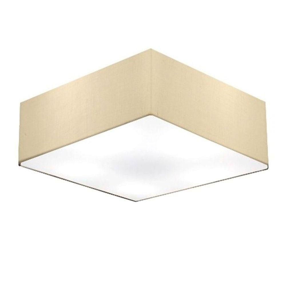 Plafon Quadrado Vivare Md-3052 Cúpula Em Tecido 15/60x60cm - Bivolt Algodão-crú 127/220v