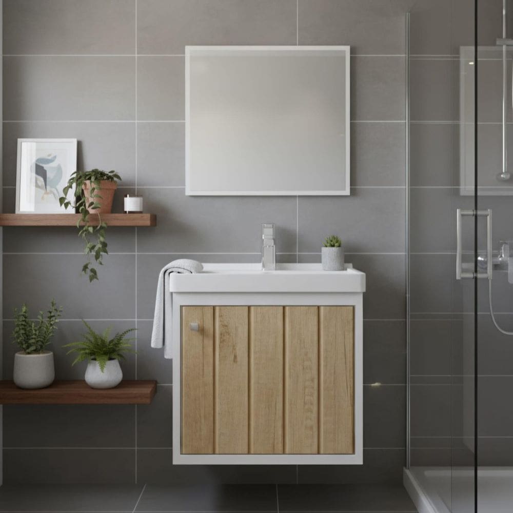 Armário Para Banheiro 40Cm Mdf Com Cuba + Esp Veneto Berlin