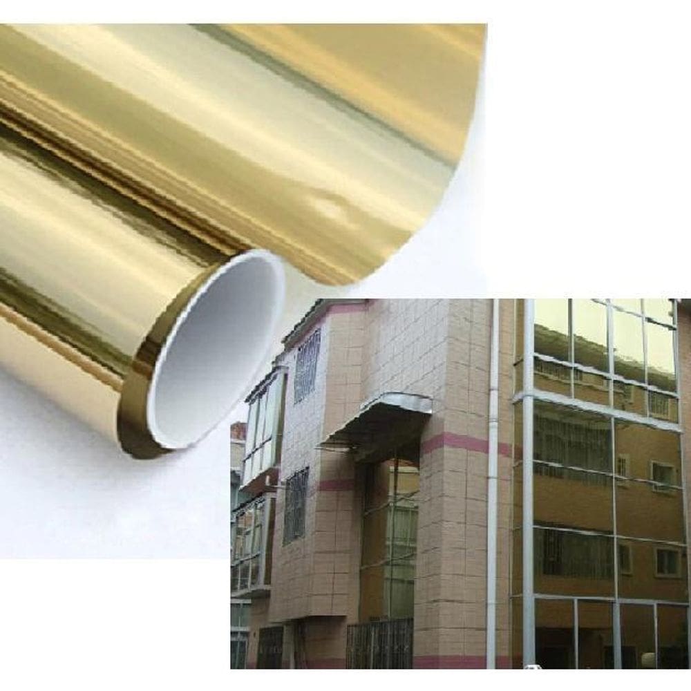 Insulfilm Espelhado Dourado,Ouro,3Mt X50Cm,Sufilme Para Janela,Vidro,Box,Sacadas,Porta,Casa,Insulfilm