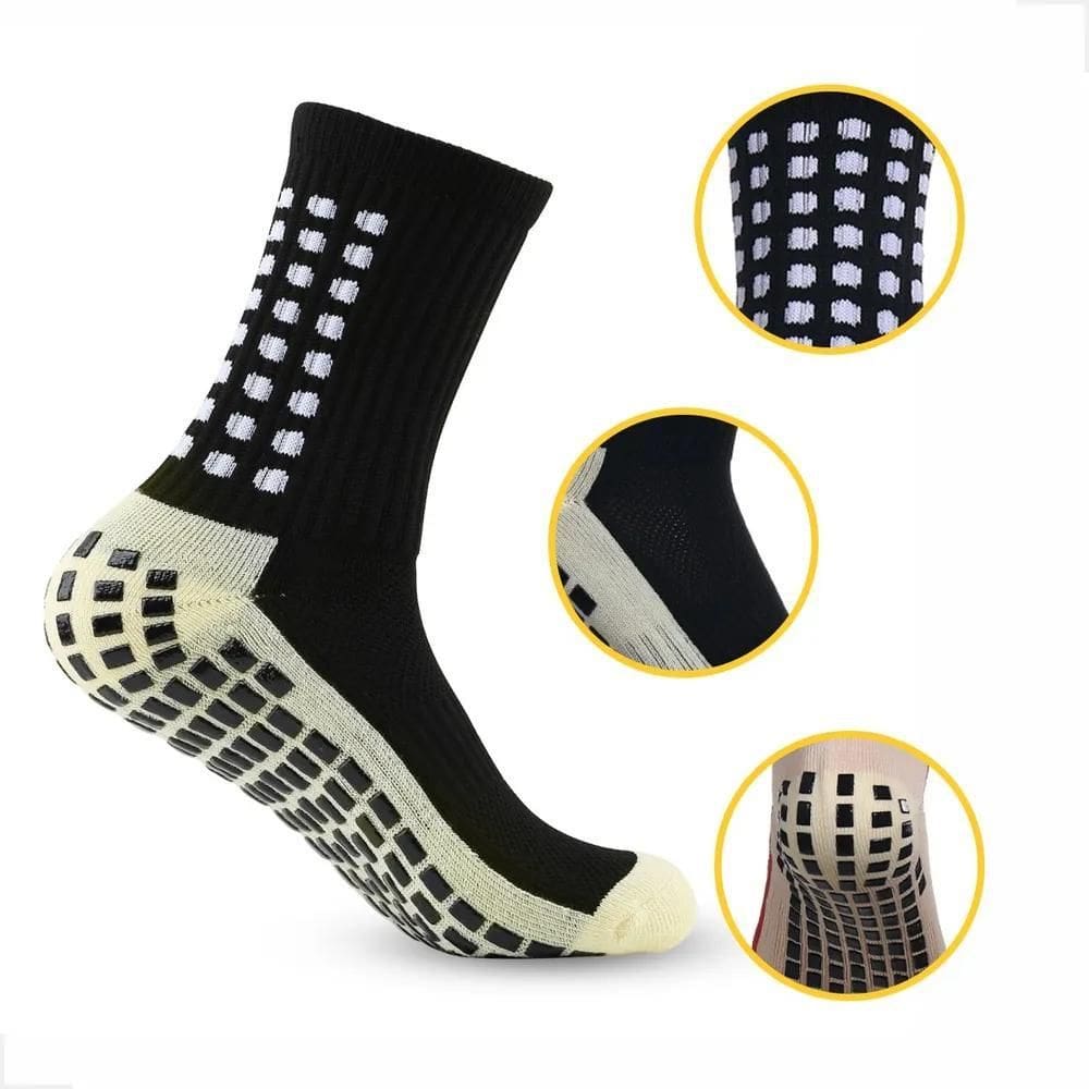 3X Meia Antiderrapante Futebol Esportiva Alta Qualidade Unis