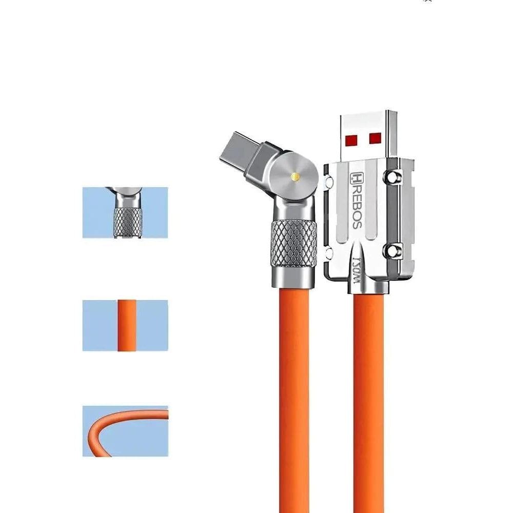 3X Hrebos Hs-569 Cabo Usb Carregador E Dados Turbo Tipo C 12
