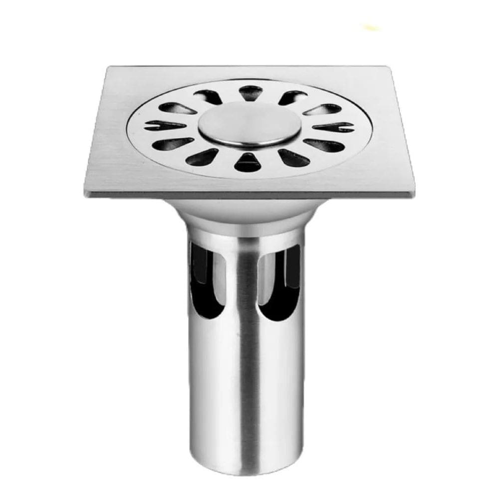 Ralo Inox Grelha Quadrado Anti Odores/Inseto Tamanho 10X10