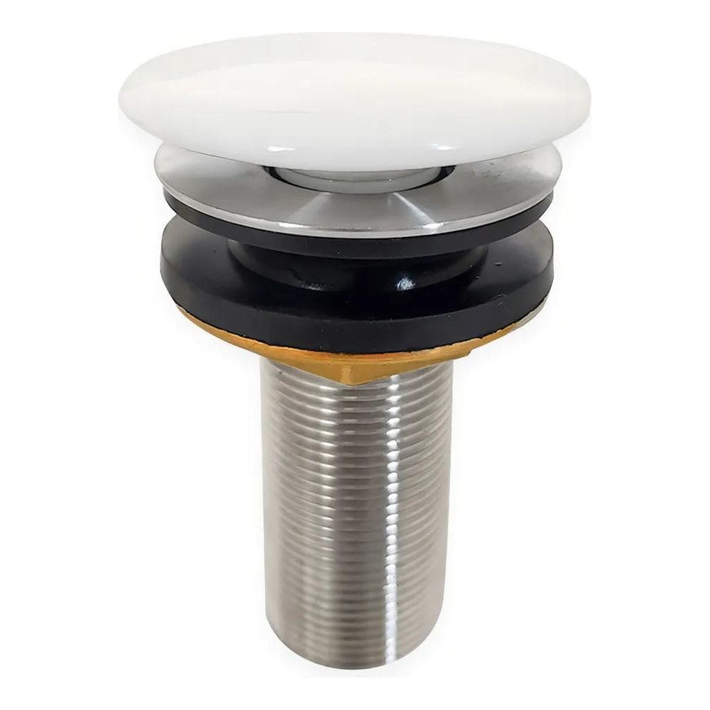 Valvula Click 7/8 Ceramica Ralo Pia Branco 3Cm Aço Inox Cuba