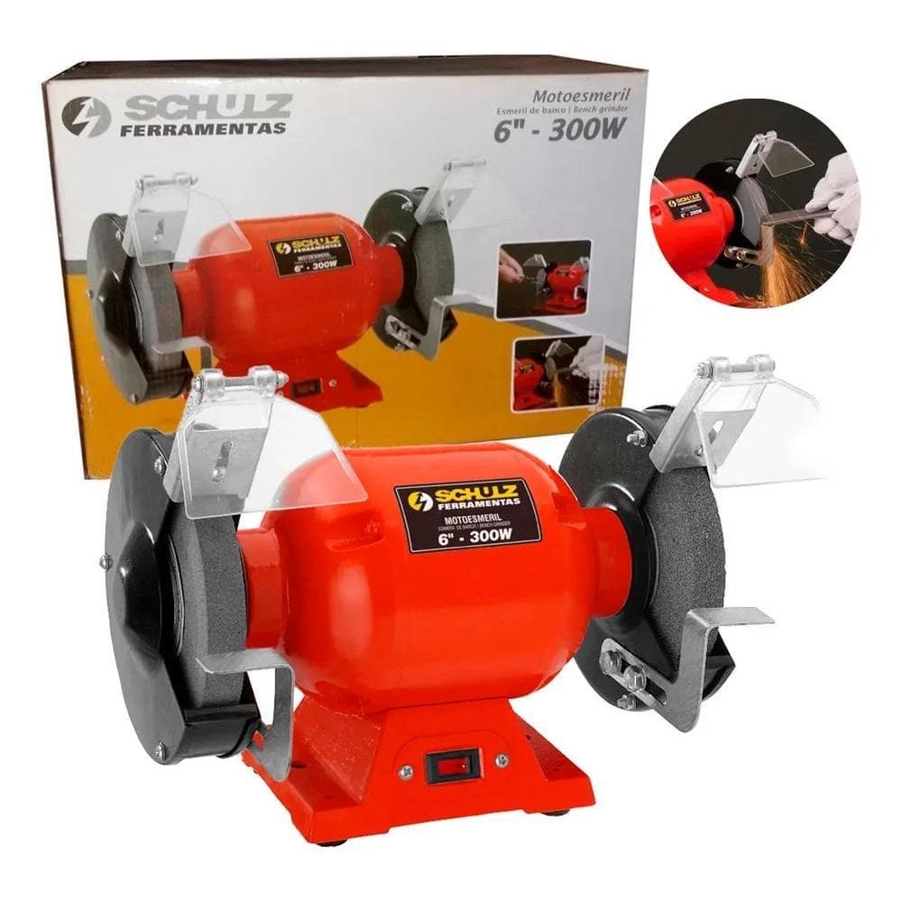 Moto Esmeril Bancada 1/2Hp 6`` Schulz Rebolo Fino - Desbaste
