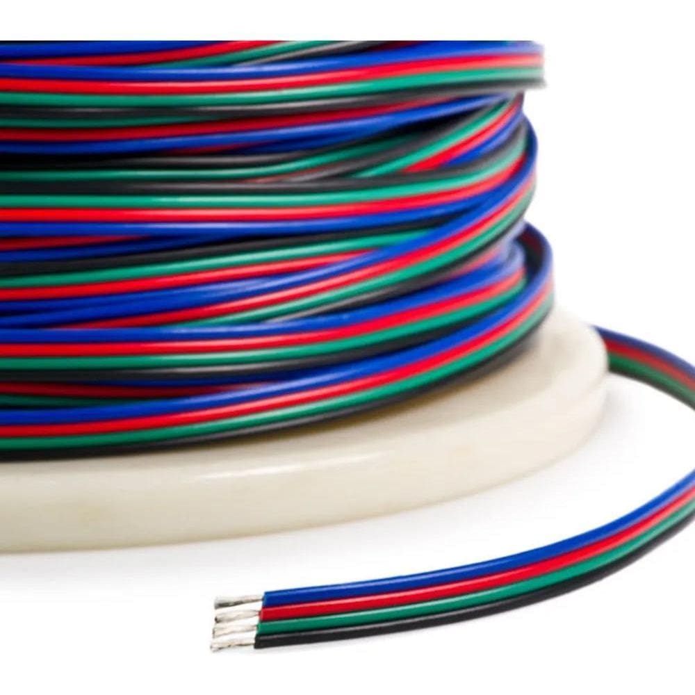 3X 10 Metros Cabo Flat Rgb 04 Vias 22Awg