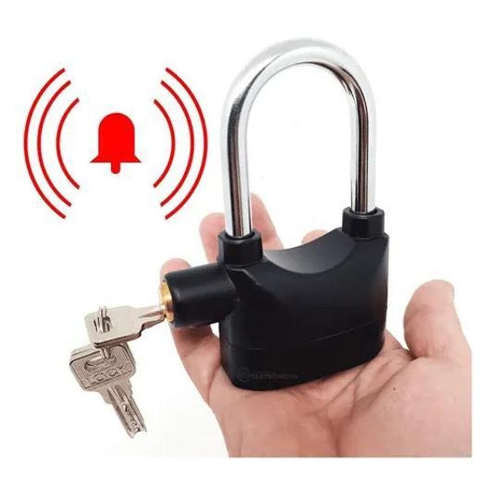 Cadeado Alarme Sensor Sonoro Antifurto Bike Moto Portões