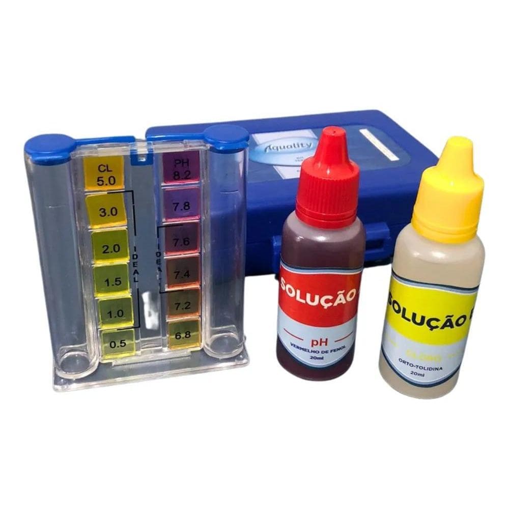 Kit Teste Medidor De Ph E Cloro Para Água De Piscinas