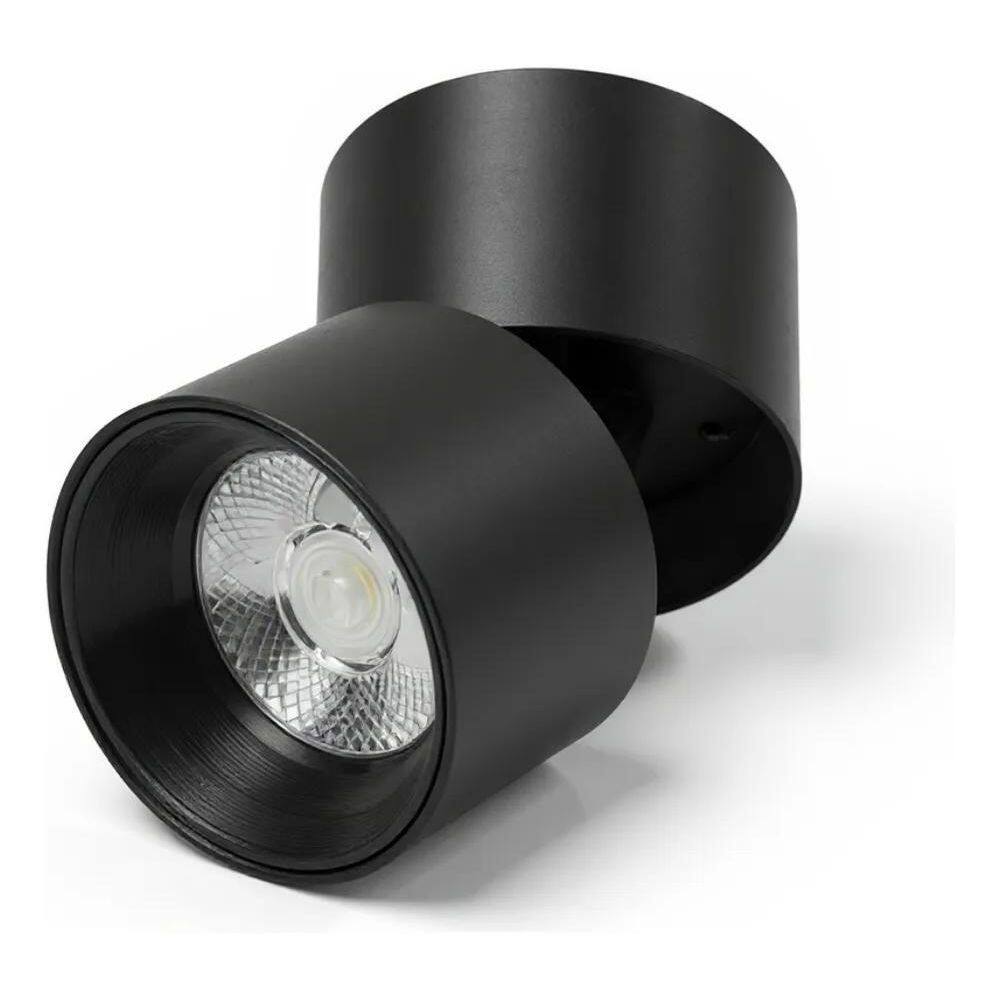 Spot Sobrepor Direcionável Led 10W Redondo Preto Luz Teto