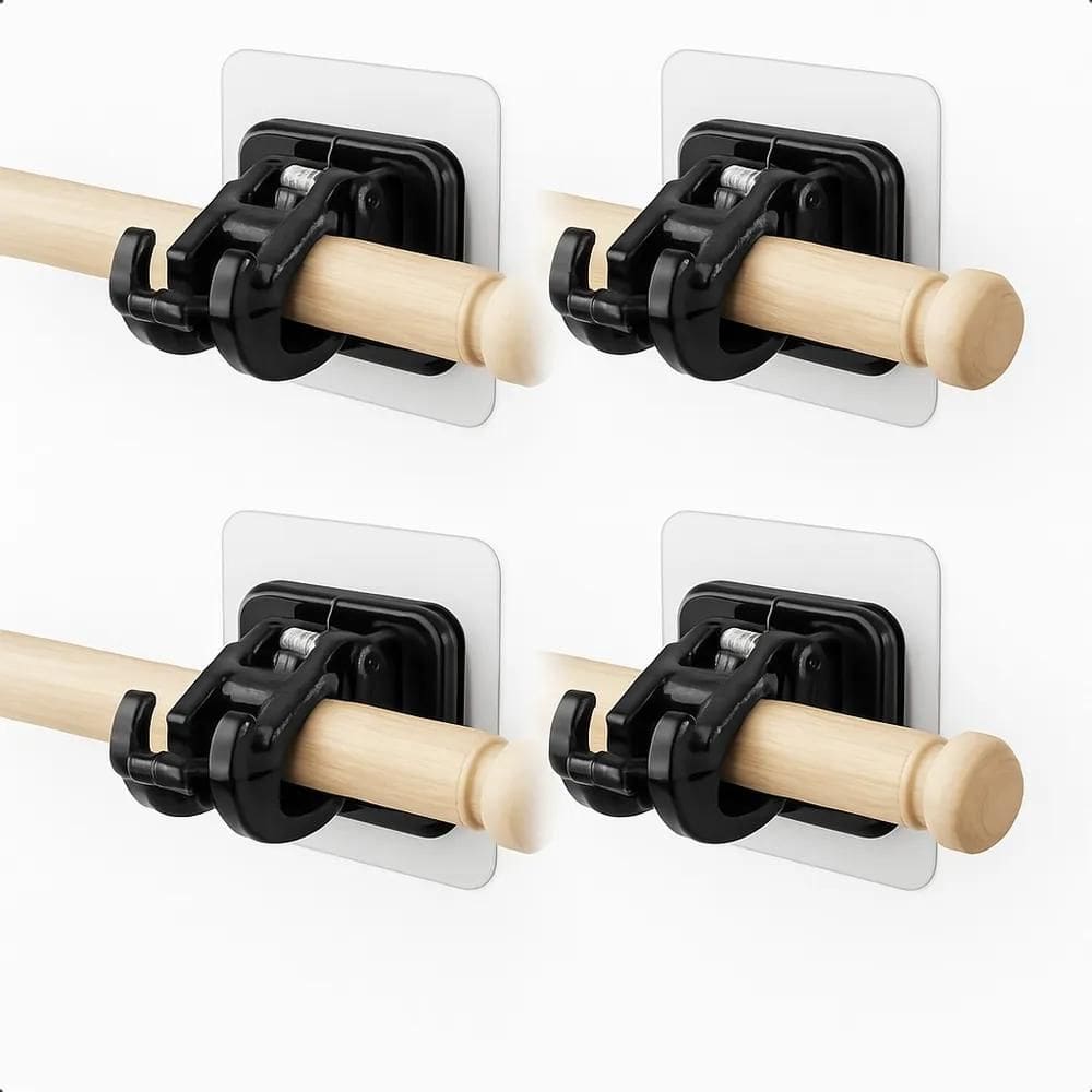 4X Suporte De Varão De Cortina Autoadesivo Sem Furos