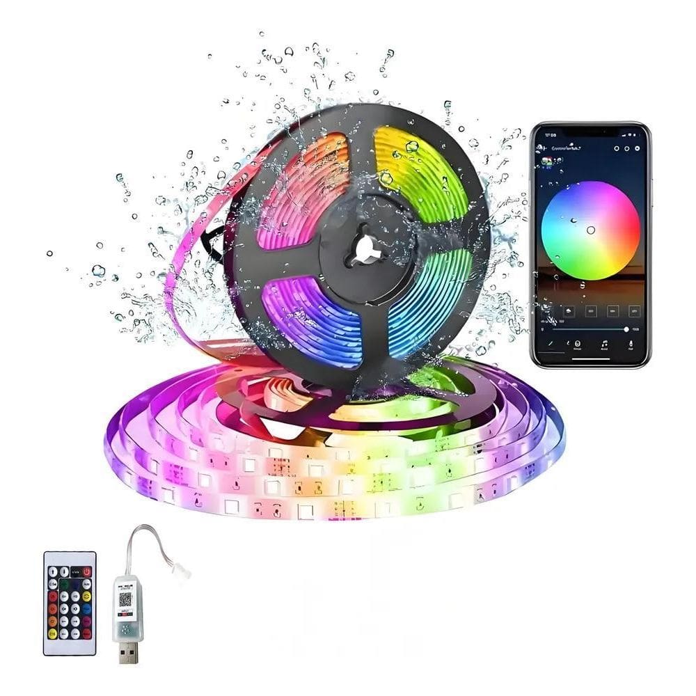 Fita Led 5050 Rgb 16 Cores Bluetooth Controlador 30D/M Com C