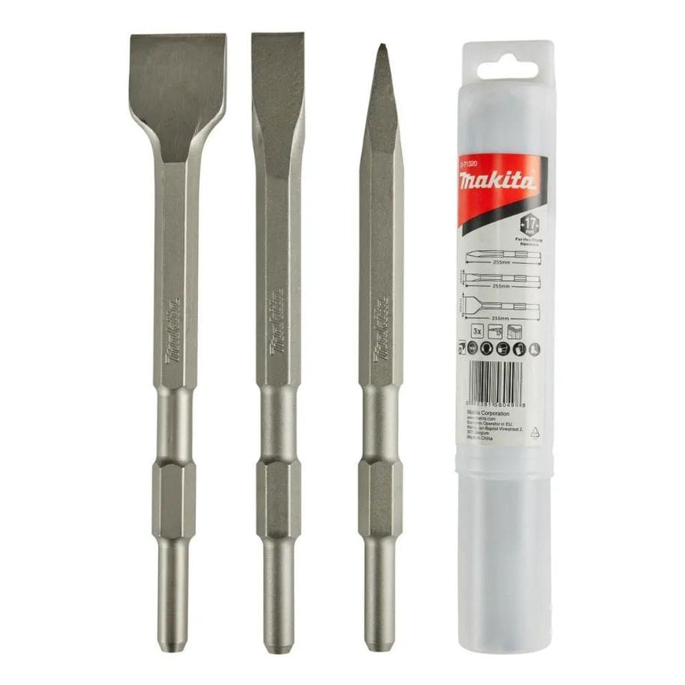 Kit Ponteiro E Talhadeiras 3 Peças Makita D-71320 Sextavado