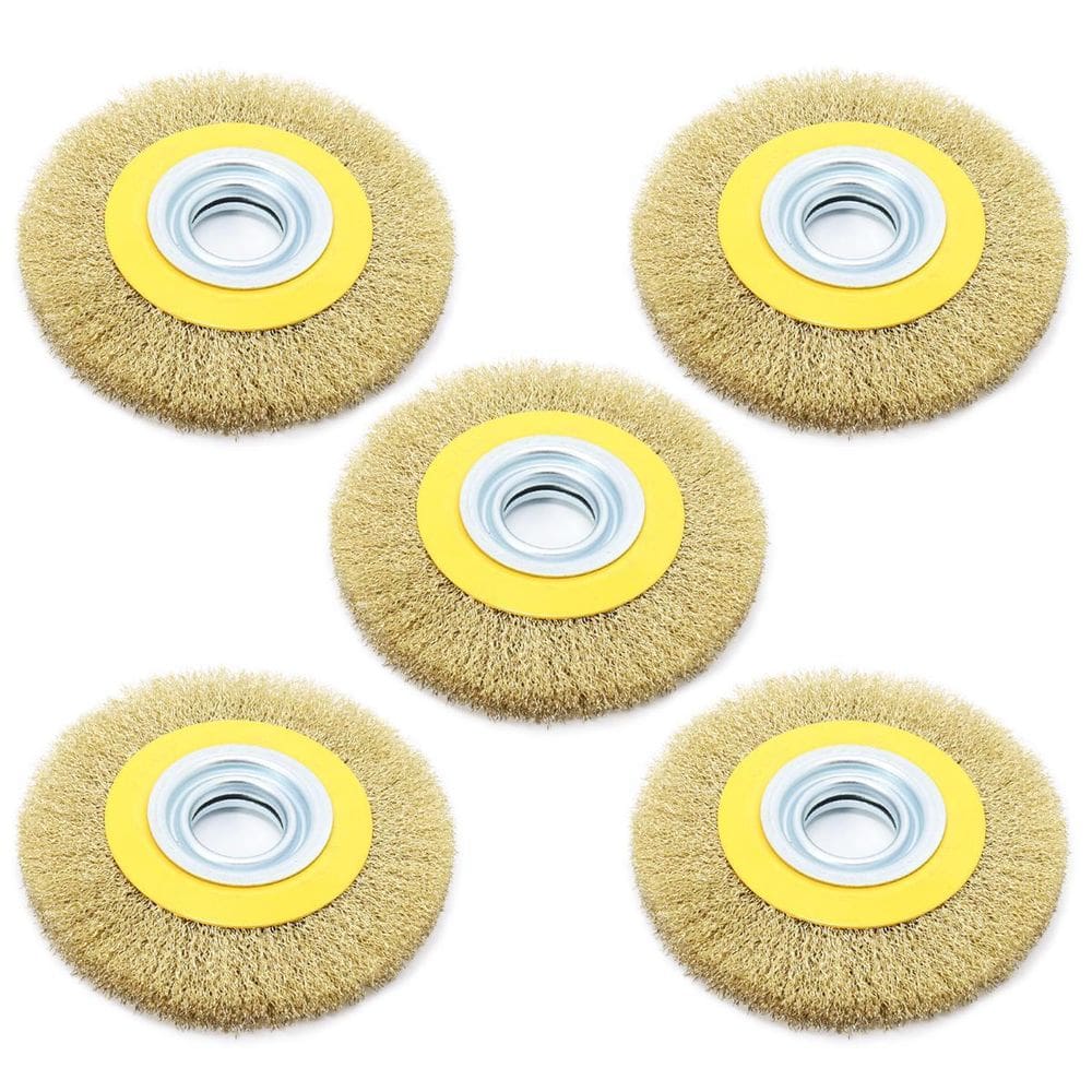 5 Escovas Rotativa Circular Latonada 6 X 1 Para Motoesmeril