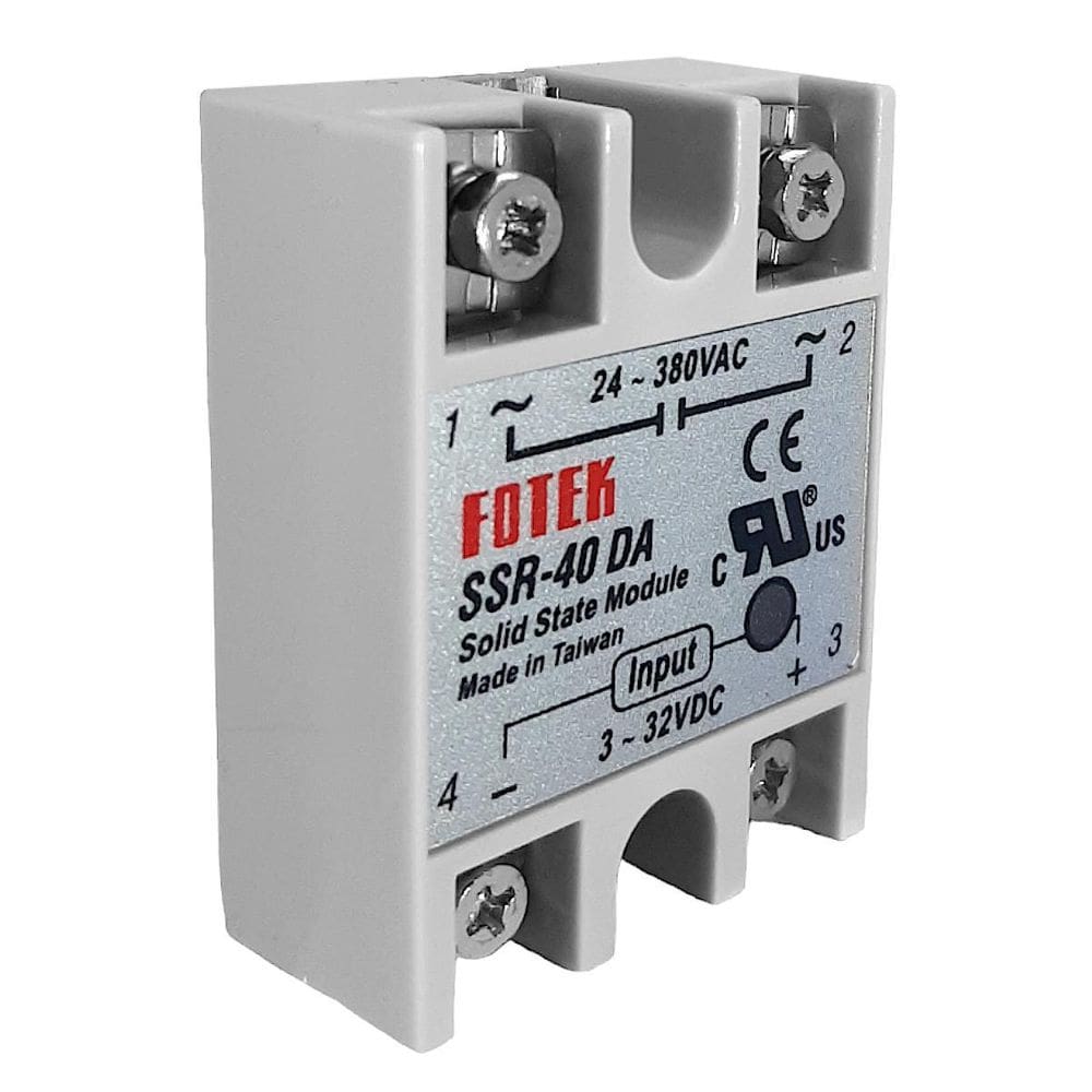 Relé de Estado Sólido Monofásico SSR-40DA 3-32VDC 24-380VAC