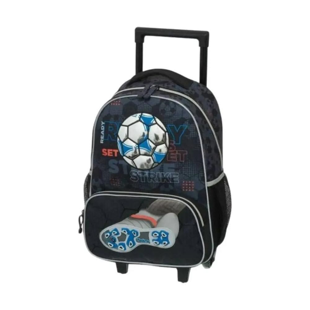 Mochila Pacific Com Carrinho Pack Me Strike Futebol Preto