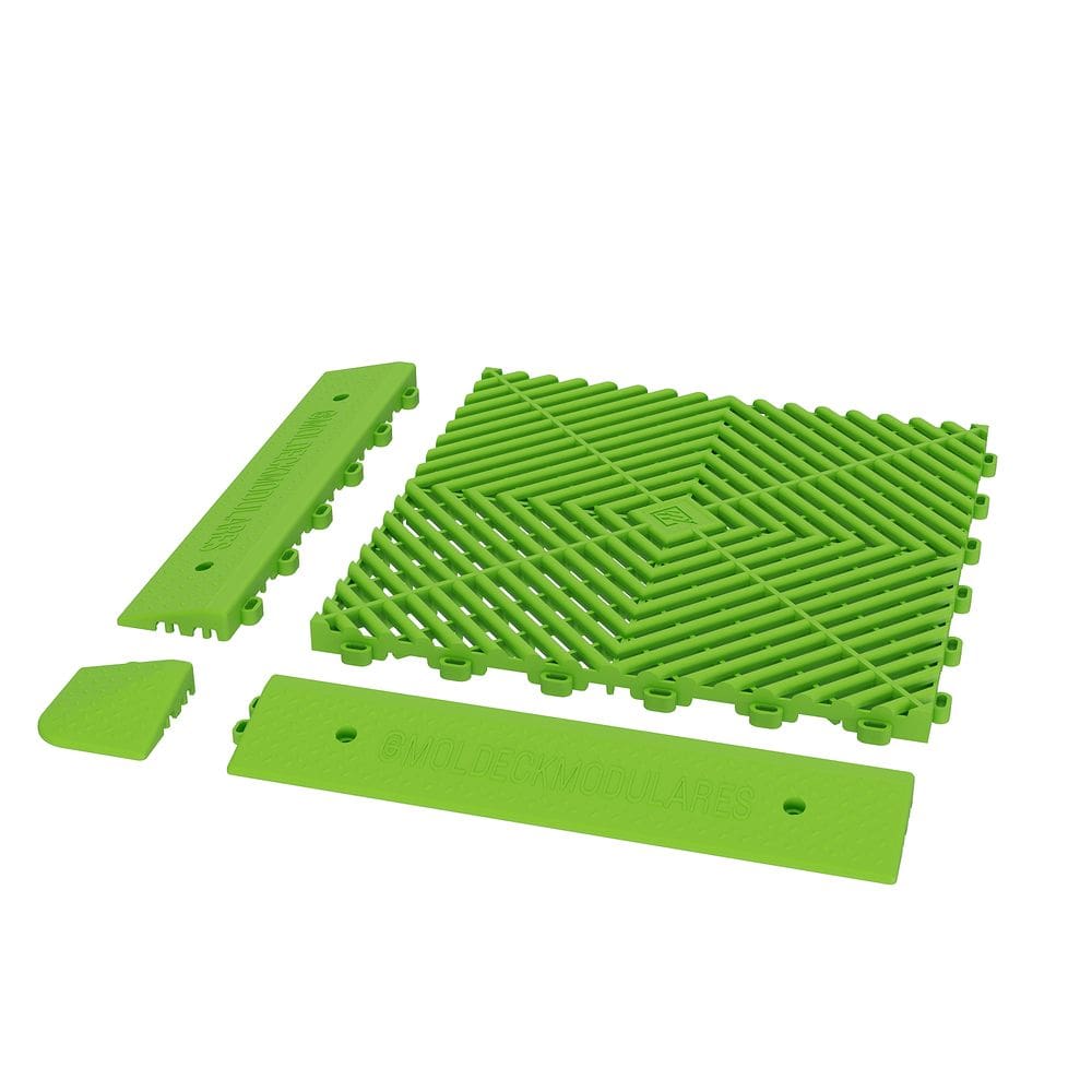 Rampa Femea Fixação/Acabamento Deck/Piso Modular Verde Fluorescente