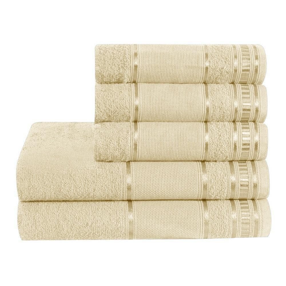 Jogo de Toalha de Banho 5 Peças Premium Baunilha