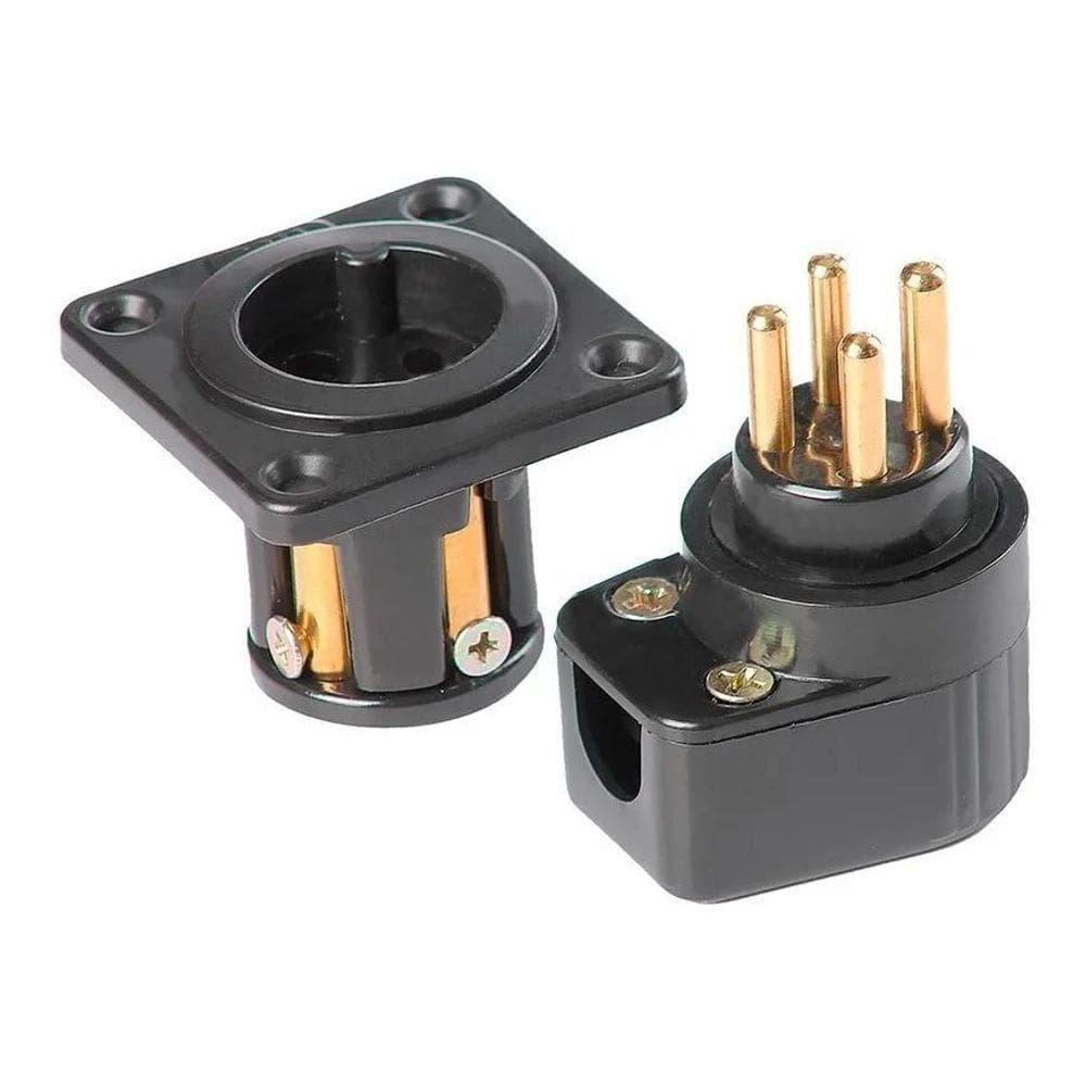 5X Conector Rc4A Áudio 4 Polos/2 Vias - Com Parafusos