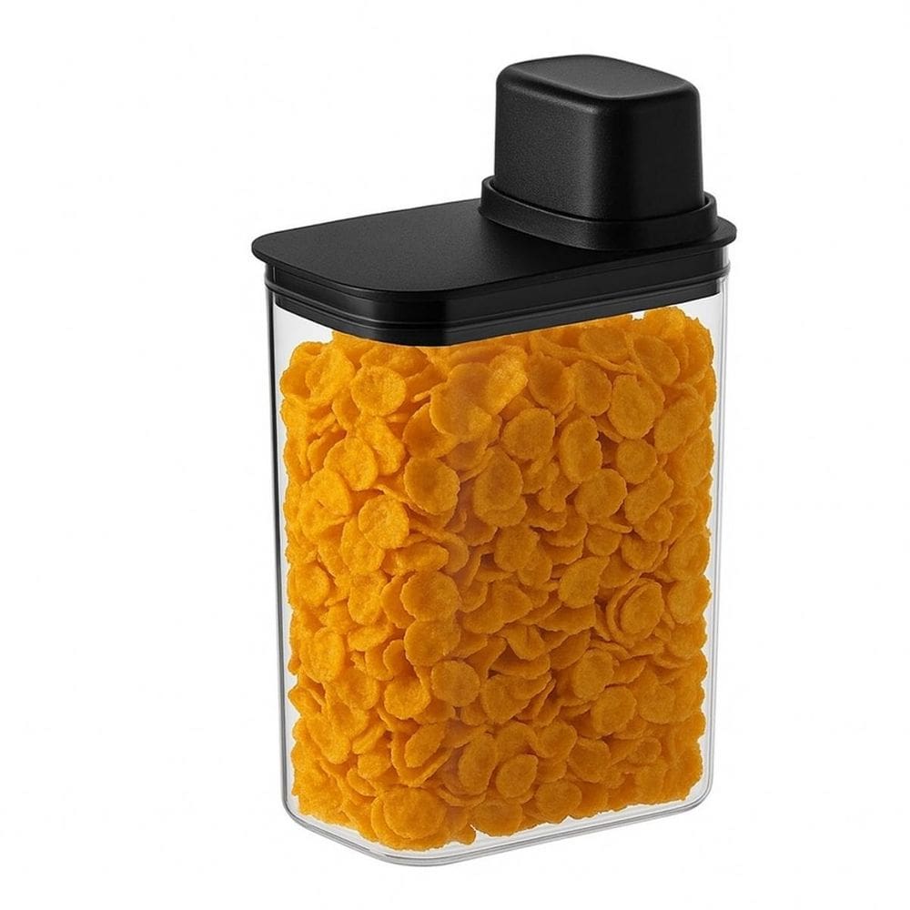 Kit 2 Pote Hermetico Ou C/Medidor 2,3L Drop - Preto