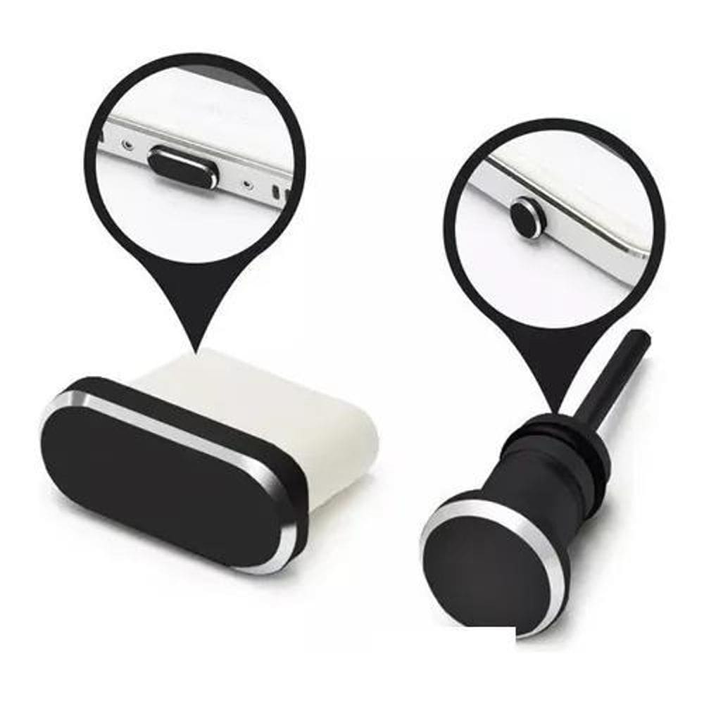 Par De Tampas Alumínio Anti-Poeira Plug Usb Tipo C E Fone