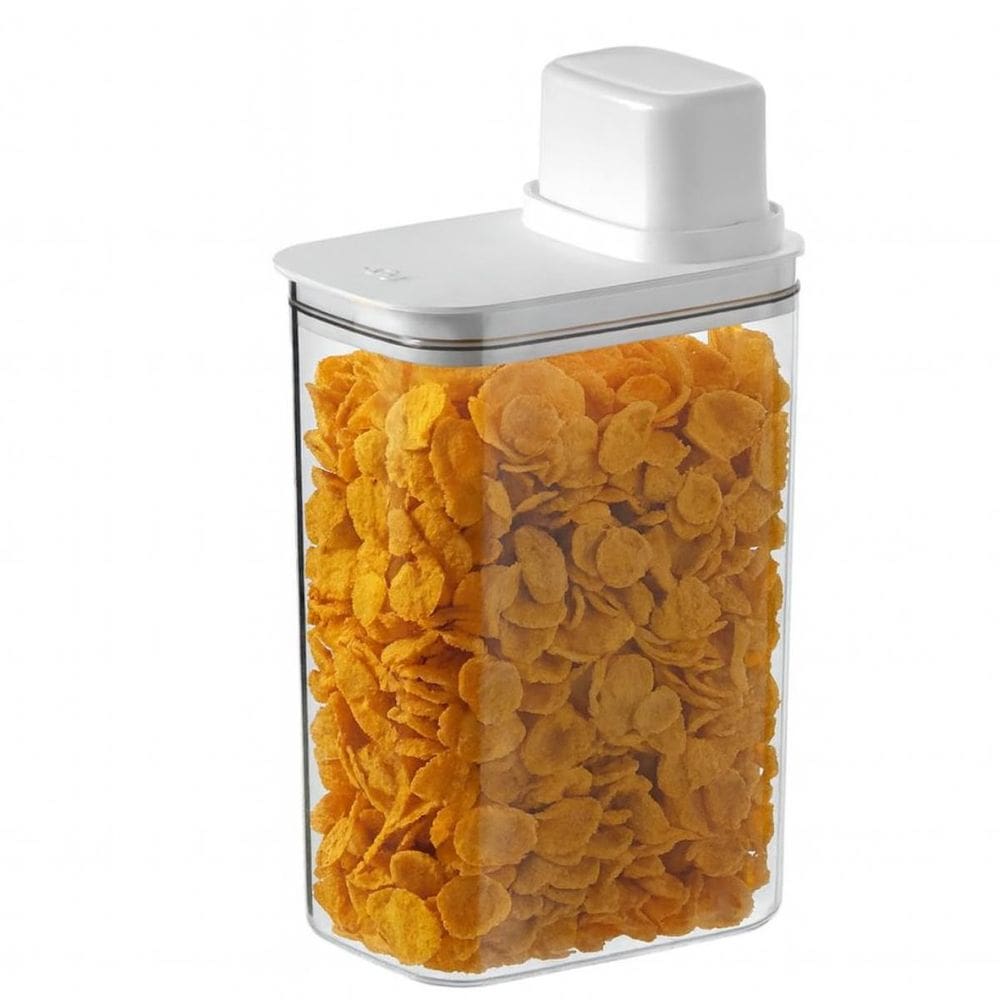 Kit 2 Pote Hermetico Ou C/Medidor 2,3L Drop - Branco