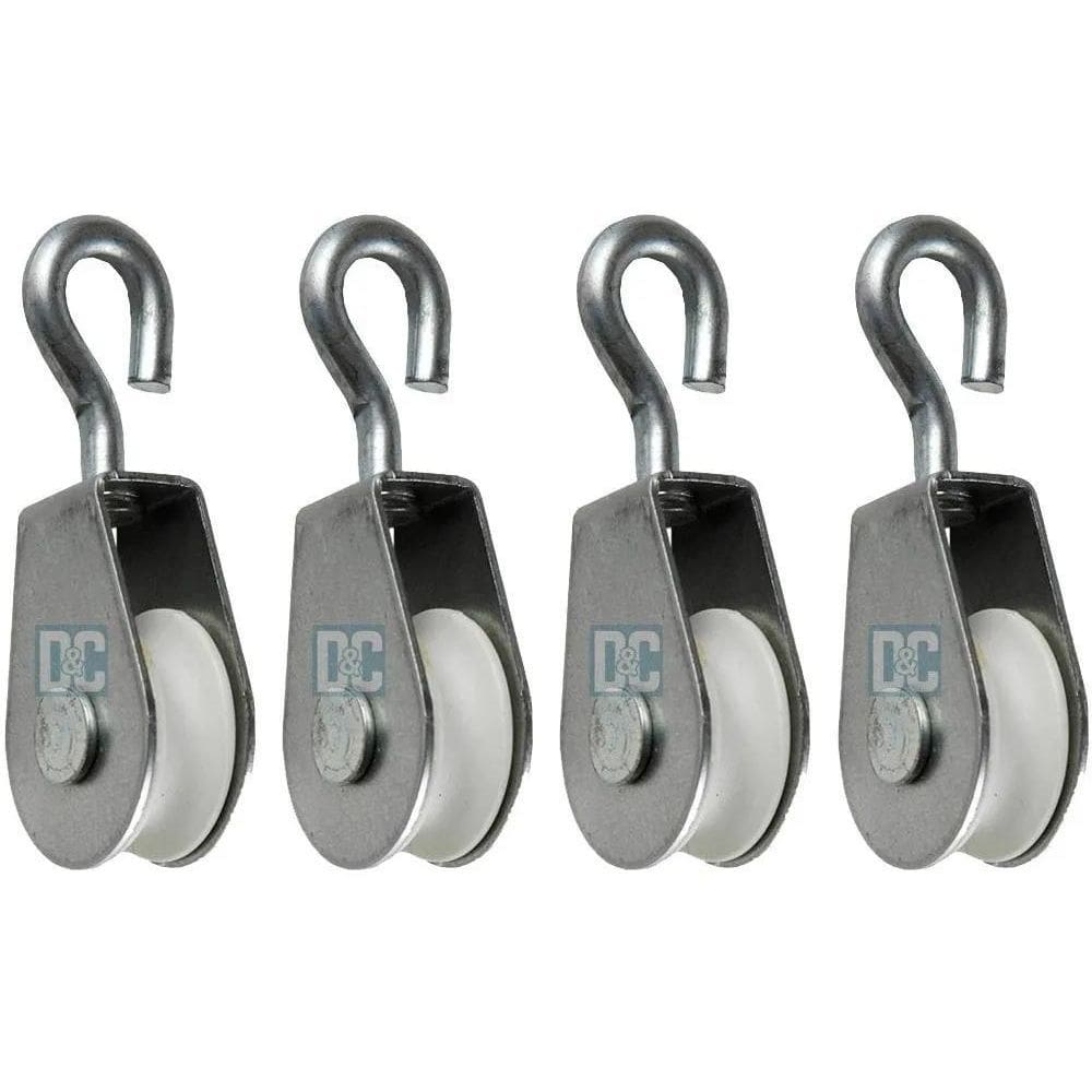 Roldana Plástica E Metal 2Cm Branca Com Olhal Até 10Kg C/4