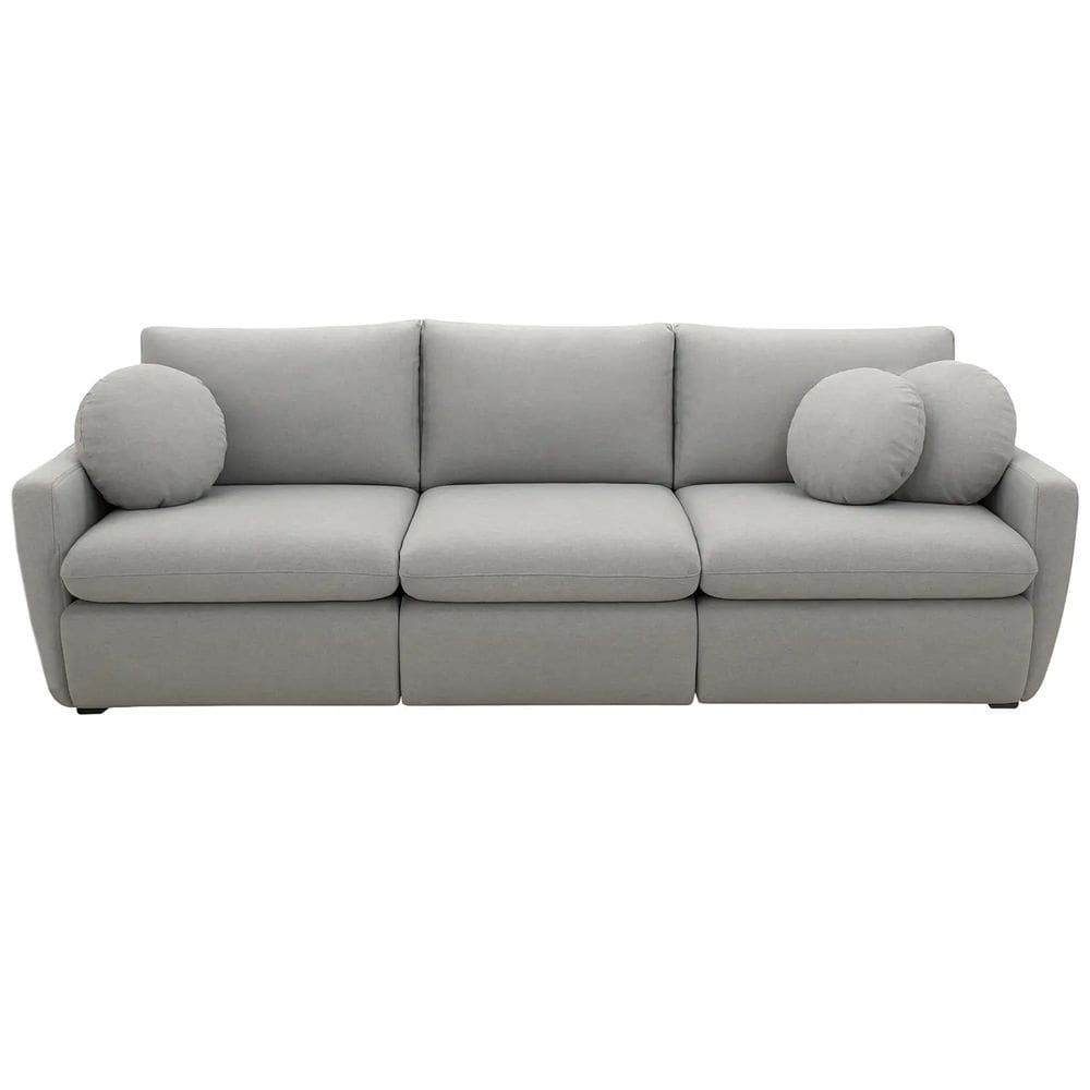 Sofá Cama Amaranto 300cm em Linho 6 Lugares Retrátil Innove Cor Gelo
