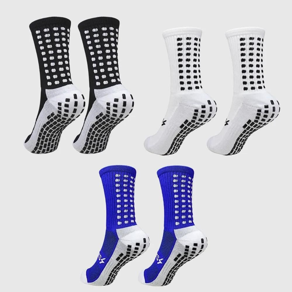 3X Kit 3 Pares Meia Esportiva Antiderrapante De Futebol Trei
