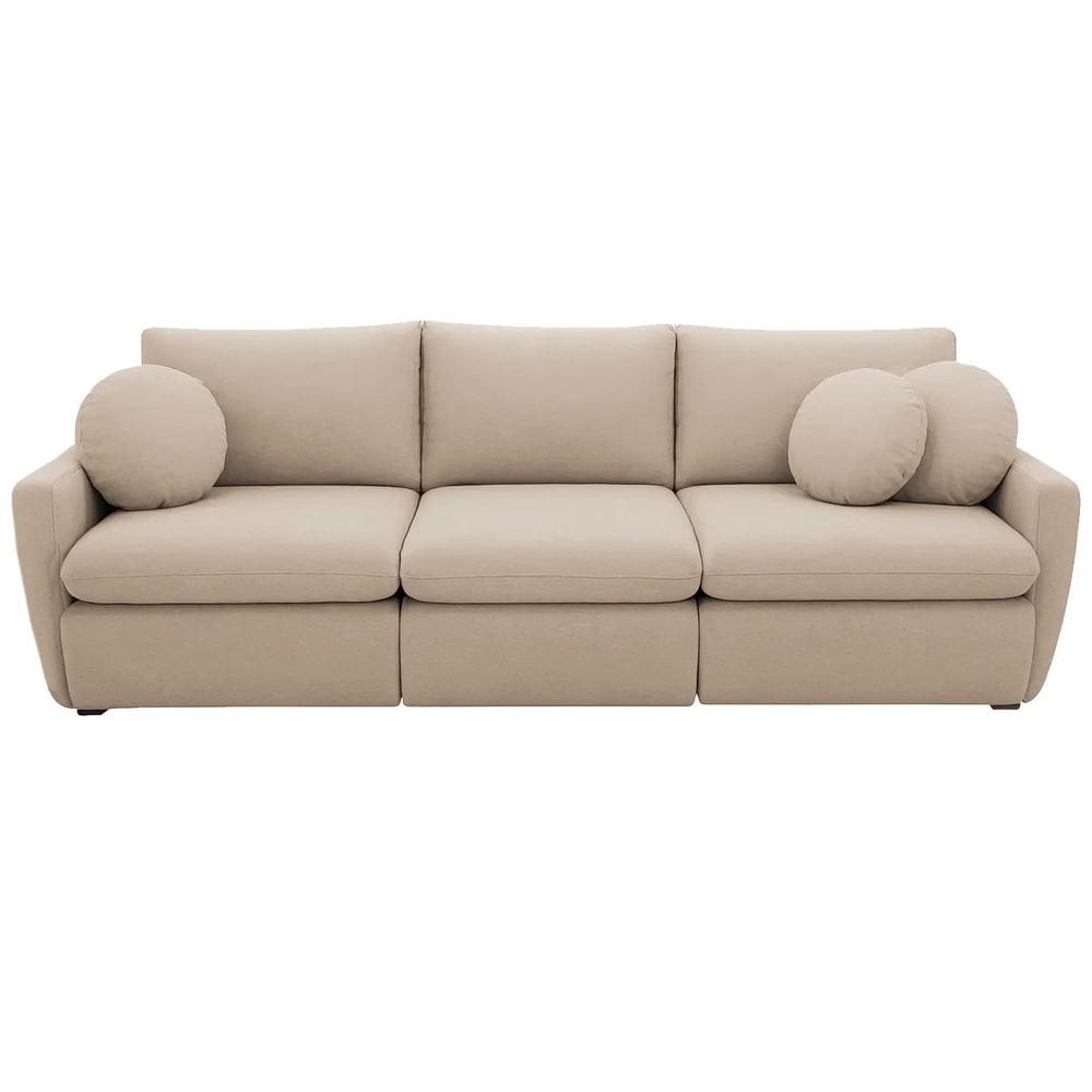 Sofá Cama Amaranto 300cm em Linho 6 Lugares Retrátil Innove Cor Cru
