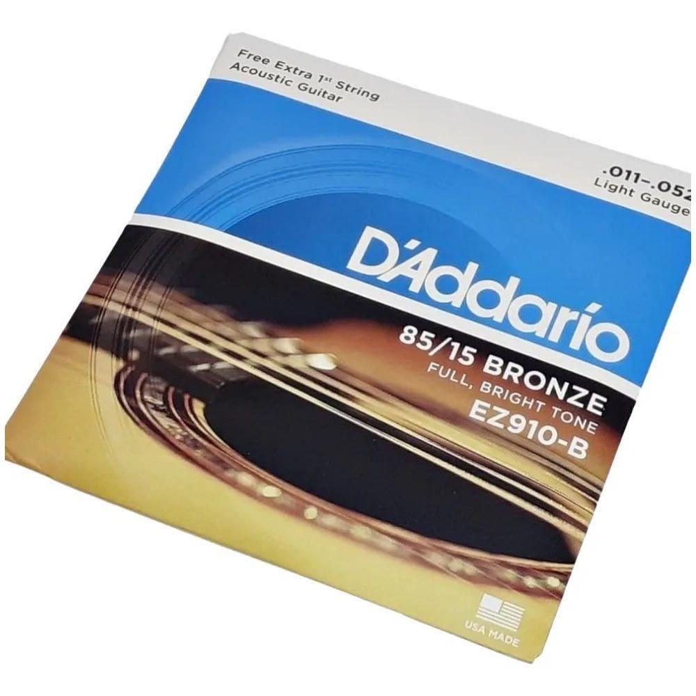 Jogo De Cordas Daddario Violão Aço 011 Ez910-B 1 Mi Extra