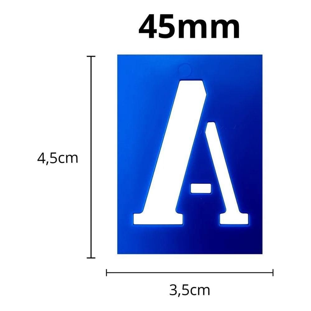 Letra Número Vazado Molde Pintura 36 Letras E Números 45Mm