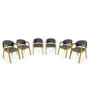 Kit Com 6 Cadeiras Agatha Madeira Maciça Estofada Para Mesa De jantar