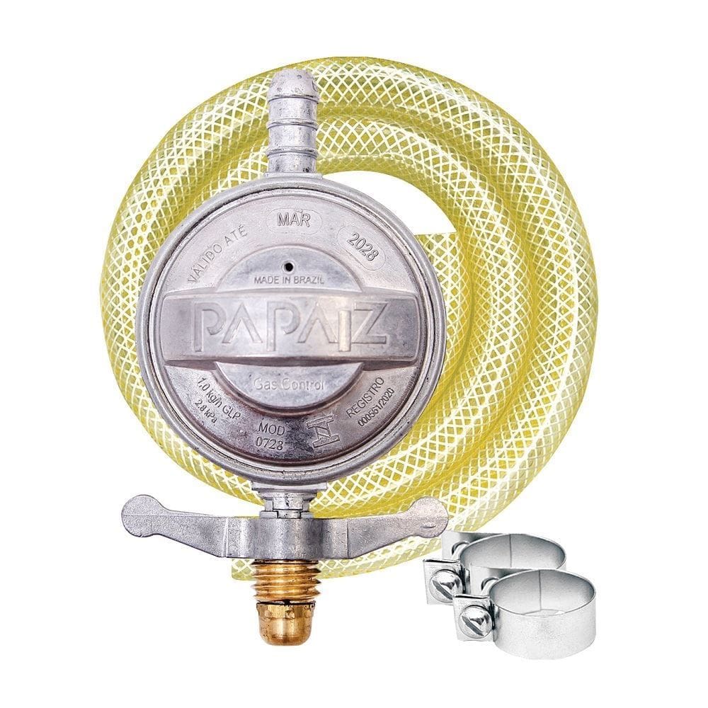 Regulador de Gás 1Kg/h com Mangueira 1,25 cm - 904P2M1,25 - PAPAIZ