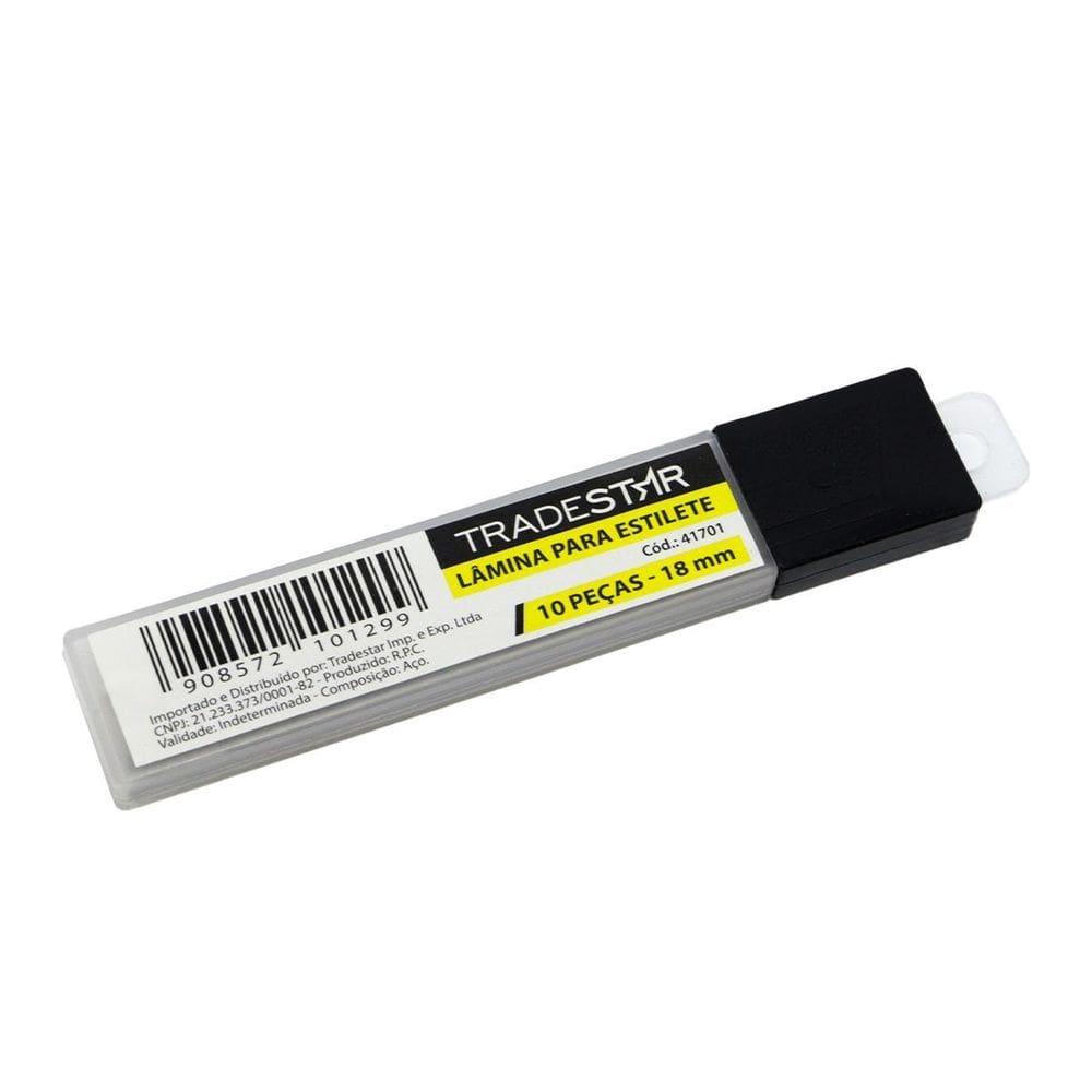 Jogo De Lâmina Para Estilete Larga 18Mm Com 10 Peças