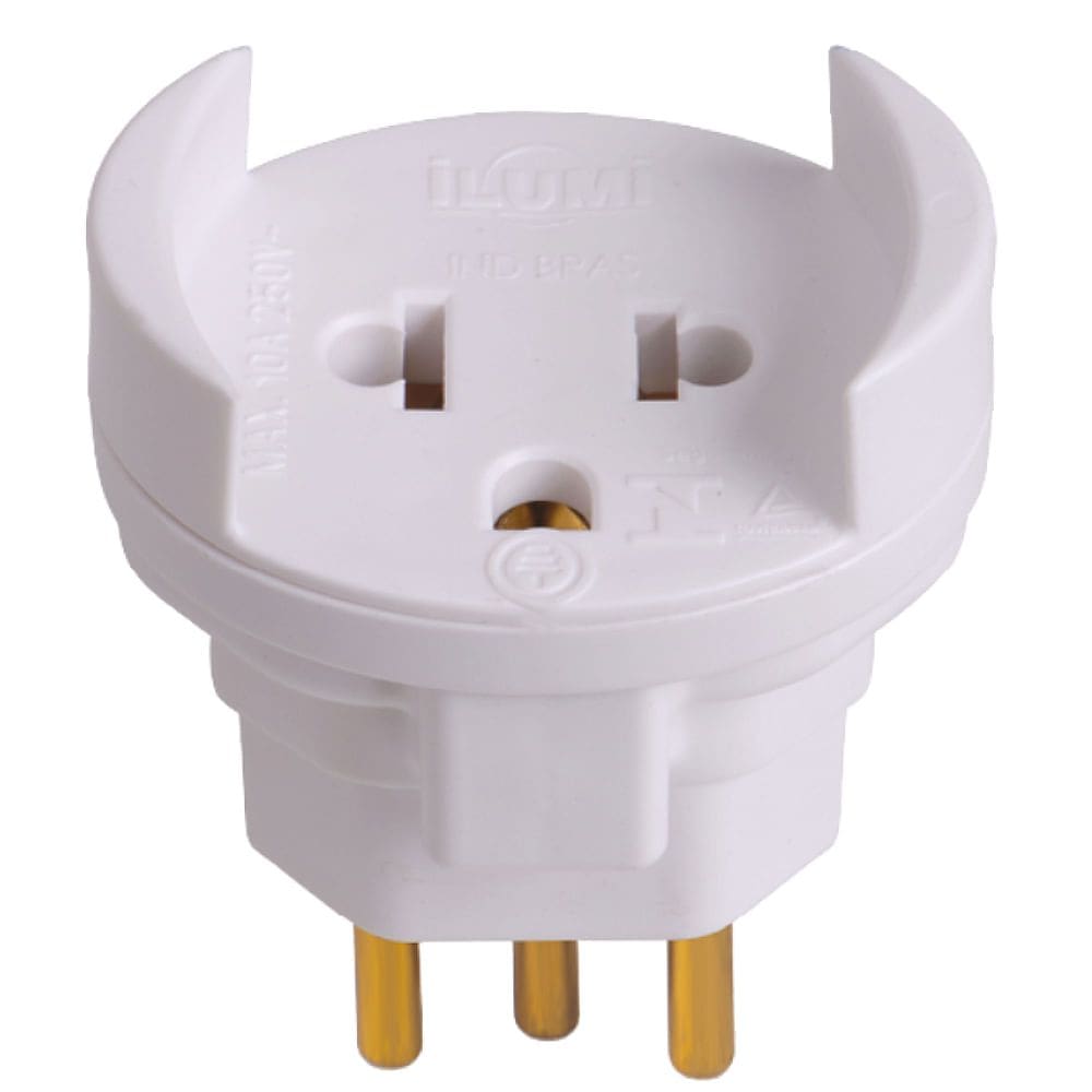 Pino Adaptador 2P + T Bipolar 10A 250Volts Cinza - 1209 - ILUMI