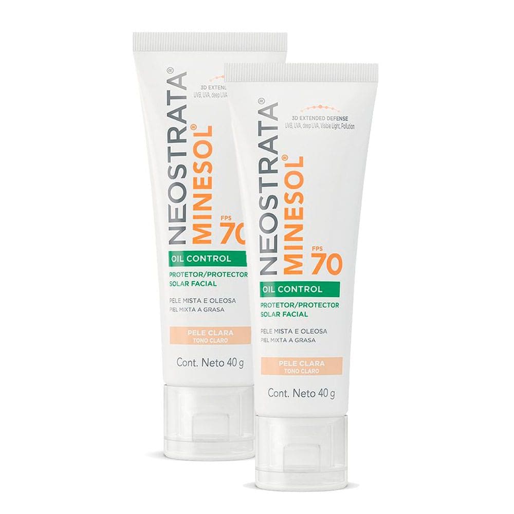 Kit 2 Protetor Solar Facial NeoStrata Minesol Oil Control FPS 70 Pele Clara 40g