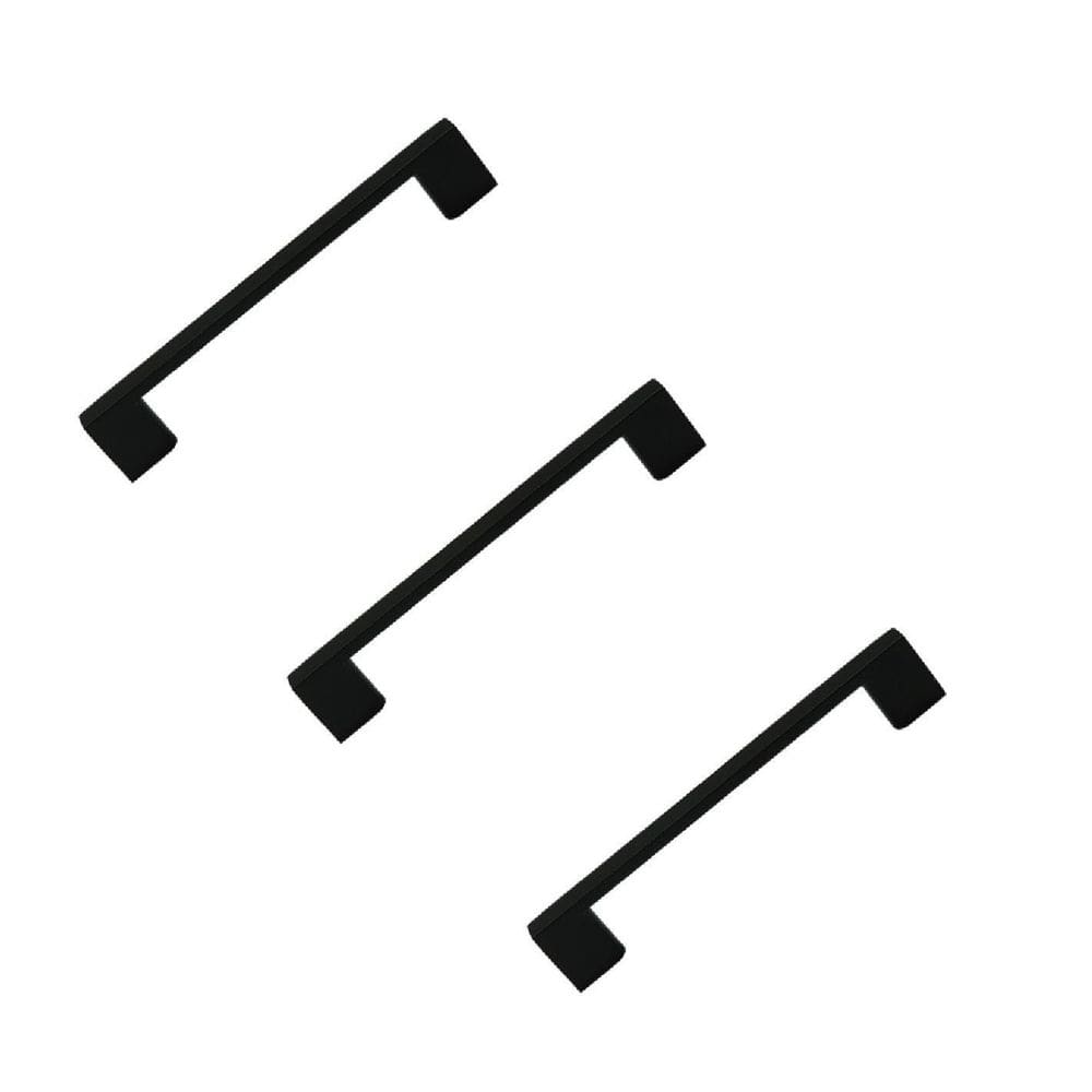 Kit 3 Puxador Preto Fosco Il 950 Metal 96Mm Com Parafusos