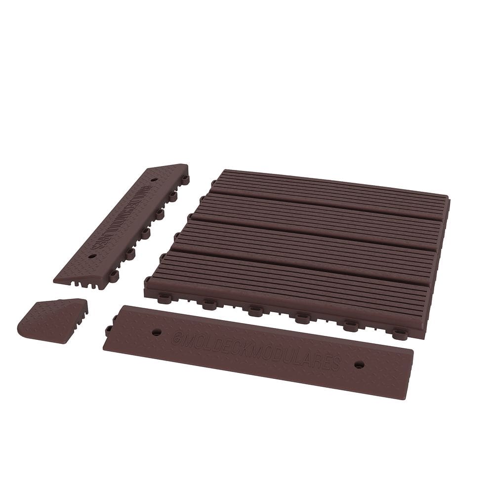 Rampa Femea Fixação/Acabamento Deck/Piso Modular Marrom