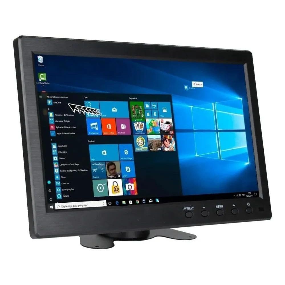 Tela Monitor 10 Polegadas Ahd Ftv Controle Hdmi Vga Usb Rca