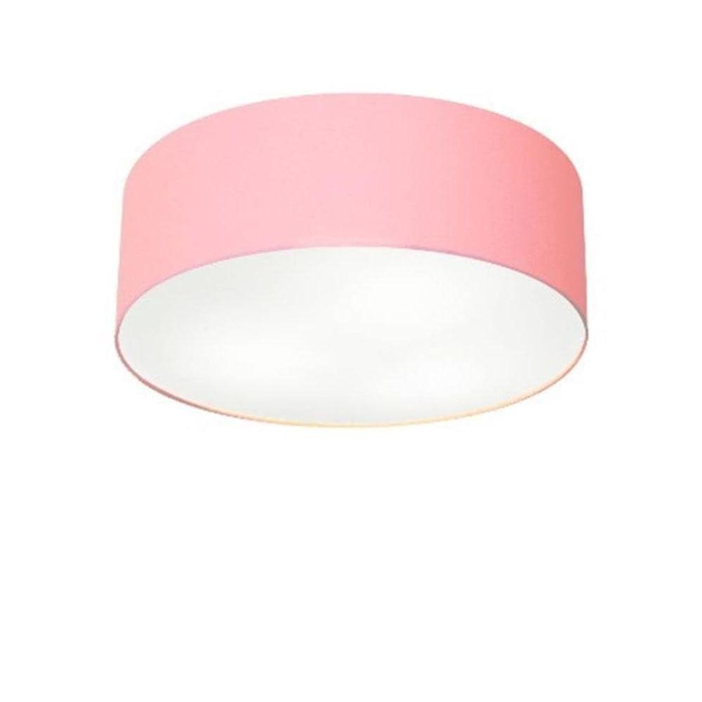 Plafon Para Quarto Cilíndrico Sq-3046 Cúpula Cor Rosa Bebê