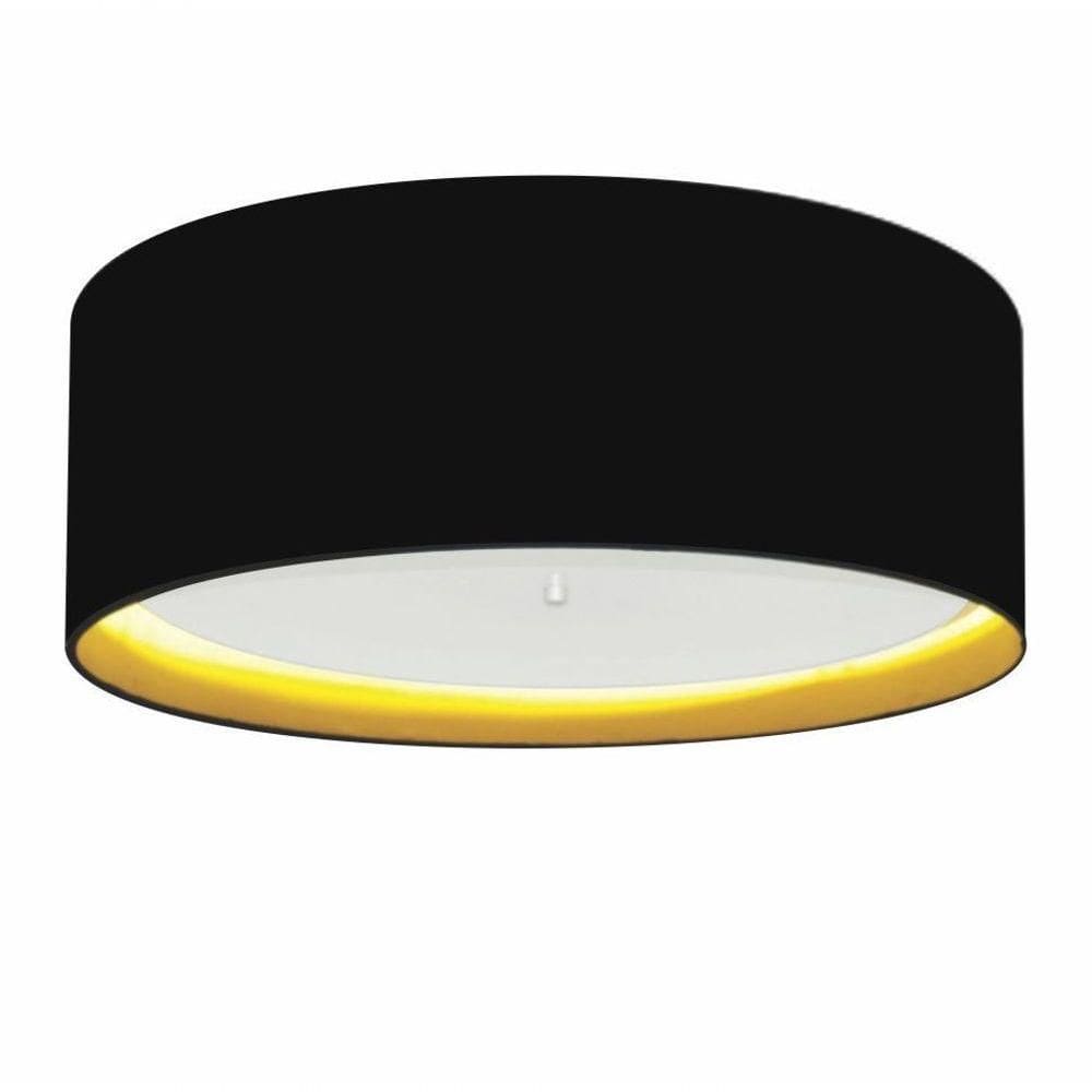 Plafon Para Corredor Cilíndrico Sc-3008 Cúpula Cor Preto Amarelo