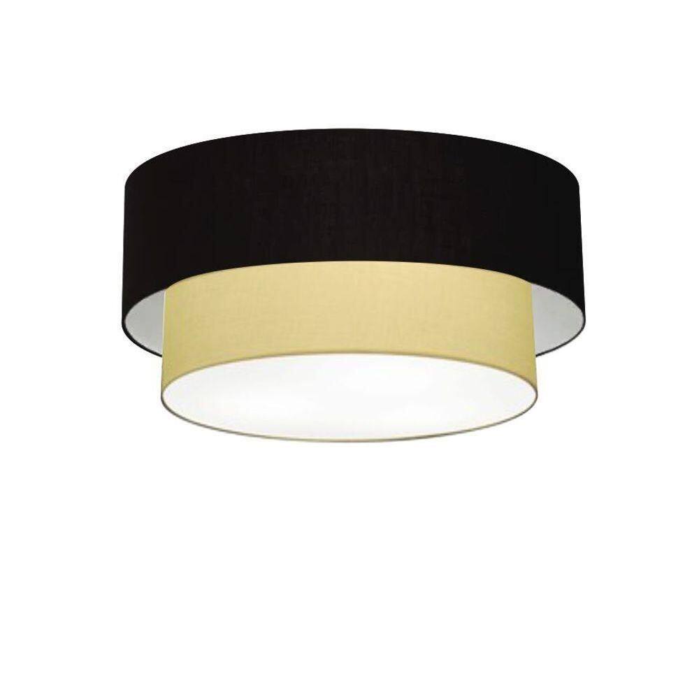 Plafon De Sobrepor Cilíndrico Sp-3062 Cúpula Cor Preto Bege