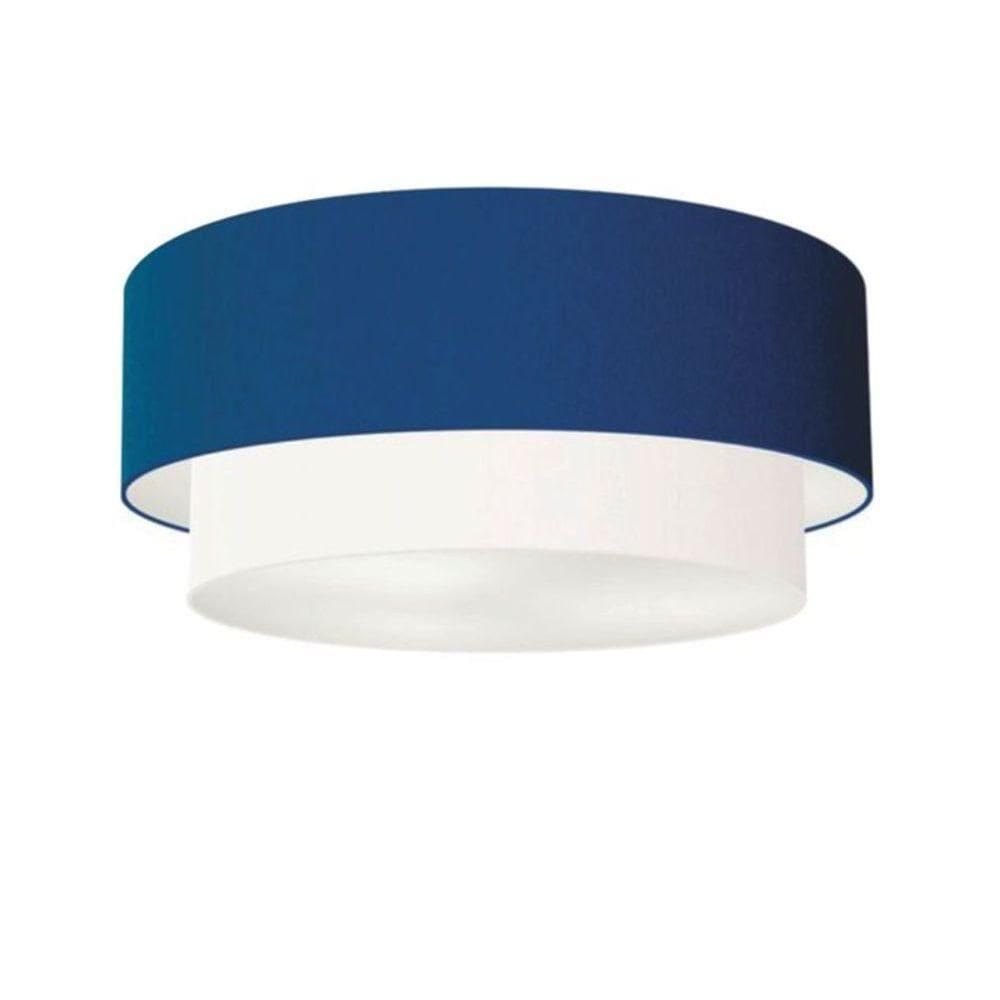 Plafon Para Quarto Cilíndrico Sq-3064 Cúpula Cor Azul Marinho Branco