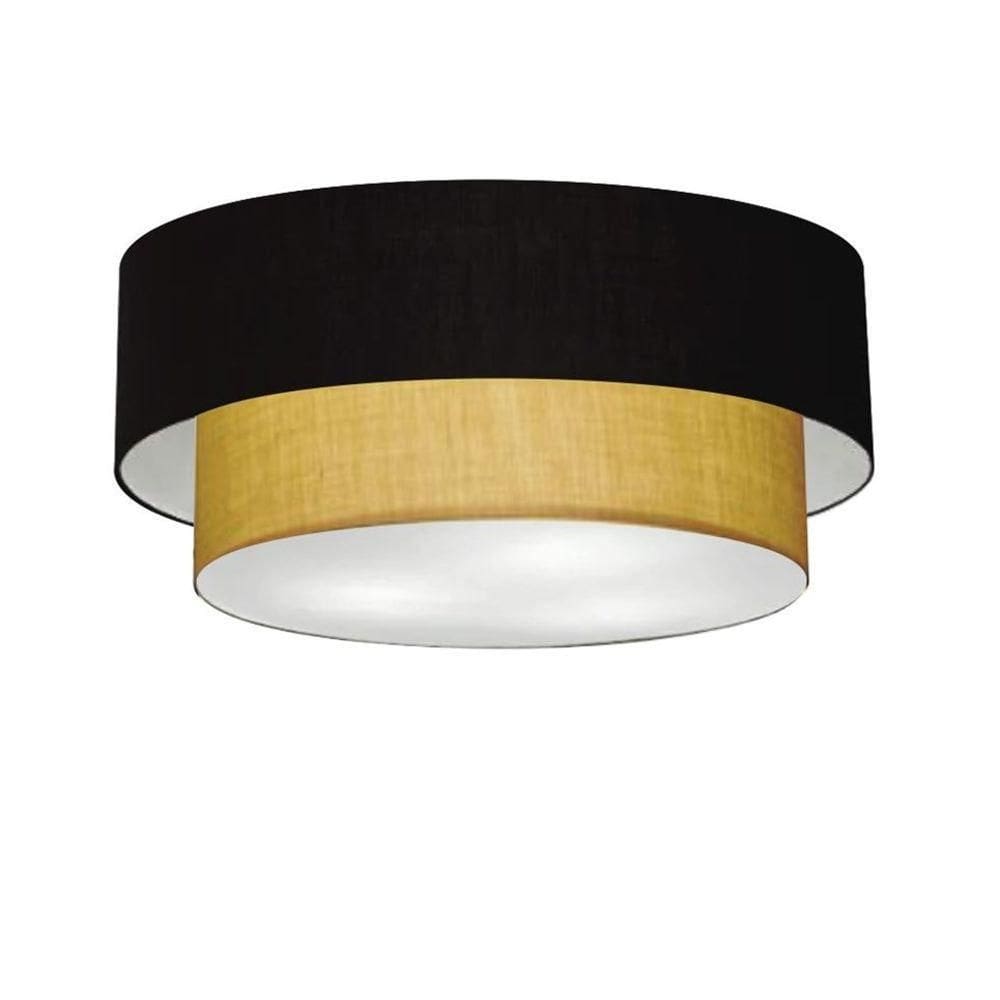 Plafon De Sobrepor Cilíndrico Sp-3065 Cúpula Cor Preto Palha